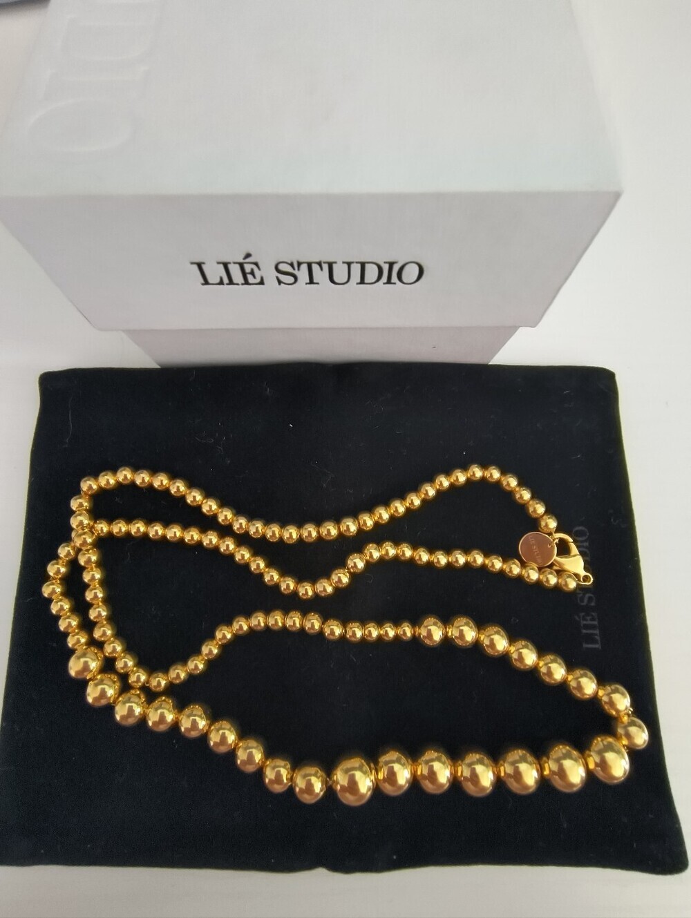 NWB Lie Studio Olivia Necklace 18 Carat Golden Plated Brass 25 Inch Necklace - Picture 4 of 12